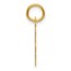 14K Yellow Gold Slanted Block Letter F Initial Charm - 18.7 mm