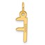 14K Yellow Gold Slanted Block Letter F Initial Charm - 18.7 mm