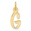 14K Yellow Gold Slanted Block Letter G Initial Charm - 18.7 mm