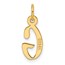 14K Yellow Gold Slanted Block Letter G Initial Charm - 18.7 mm
