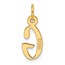 14K Yellow Gold Slanted Block Letter G Initial Charm - 18.7 mm