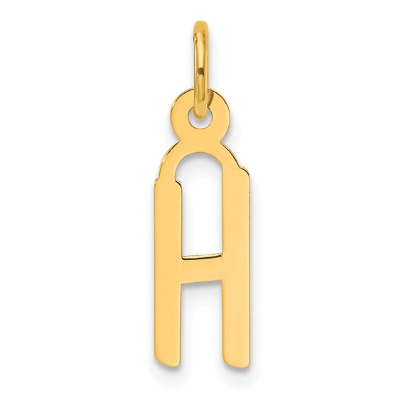 14K Yellow Gold Slanted Block Letter H Initial Charm - 20.3 mm 14K Yellow Gold Slanted Block Letter H Initial Charm - 20.3 mm