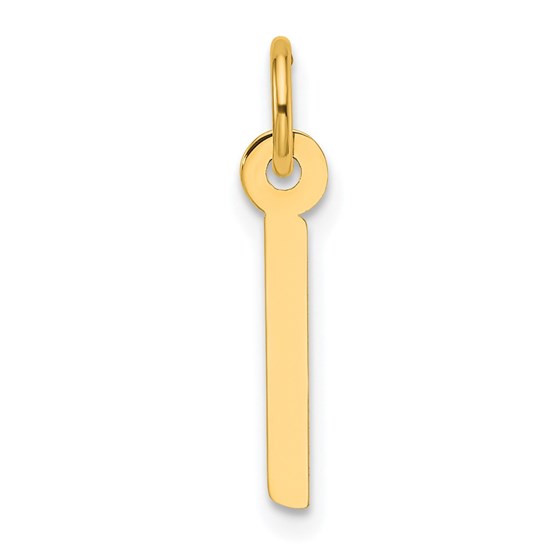 14K Yellow Gold Slanted Block Letter I Initial Charm - 18.8 mm 14K Yellow Gold Slanted Block Letter I Initial Charm - 18.8 mm