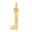 14K Yellow Gold Slanted Block Letter L Initial Charm - 19.3 mm