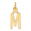 14K Yellow Gold Slanted Block Letter M Initial Charm - 20.3 mm