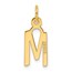 14K Yellow Gold Slanted Block Letter M Initial Charm - 20.3 mm