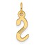 14K Yellow Gold Slanted Block Letter S Initial Charm - 19 mm