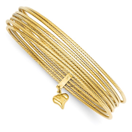 14k Yellow Gold Slip On Seven-Bangle Set 14k Yellow Gold Slip On Seven-Bangle Set