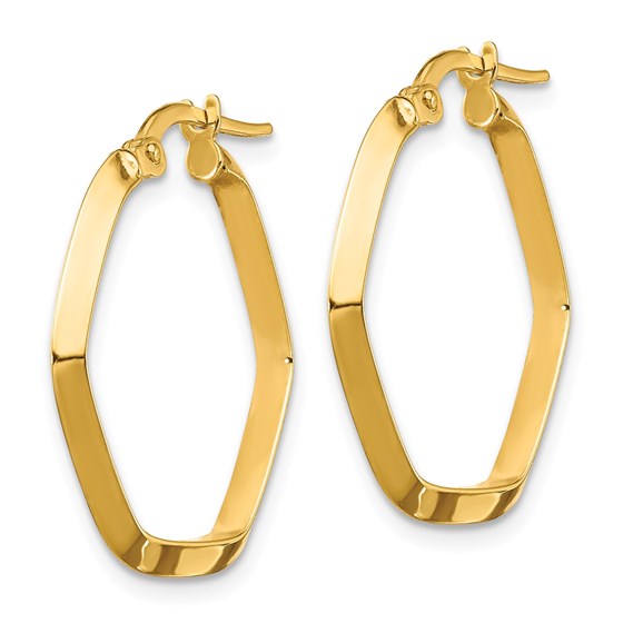 Buy 14k Yellow Gold Small Hexagon Hoop Earrings 2x2 mm APMEX