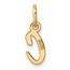 14K Yellow Gold Small Script Letter C Initial Charm - 15 mm