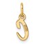 14K Yellow Gold Small Script Letter C Initial Charm - 15 mm