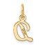 14K Yellow Gold Small Script Letter D Initial Charm - 15.3 mm