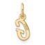 14K Yellow Gold Small Script Letter G Initial Charm - 15 mm