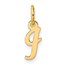 14K Yellow Gold Small Script Letter I Initial Charm - 15.2 mm