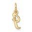 14K Yellow Gold Small Script Letter I Initial Charm - 15.2 mm