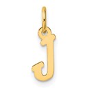 14K Yellow Gold Small Script Letter J Initial Charm - 15 mm