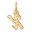 14K Yellow Gold Small Script Letter K Initial Charm - 15 mm
