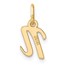 14K Yellow Gold Small Script Letter N Initial Charm - 15 mm