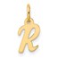 14K Yellow Gold Small Script Letter R Initial Charm - 15 mm