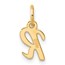 14K Yellow Gold Small Script Letter R Initial Charm - 15 mm