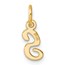 14K Yellow Gold Small Script Letter S Initial Charm - 15 mm