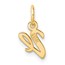 14K Yellow Gold Small Script Letter V Initial Charm - 14.8 mm