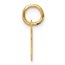 14K Yellow Gold Small Script Letter W Initial Charm - 15 mm