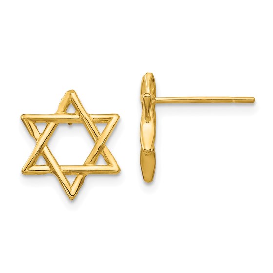 14k Yellow Gold Star of David Earrings 14k Yellow Gold Star of David Earrings
