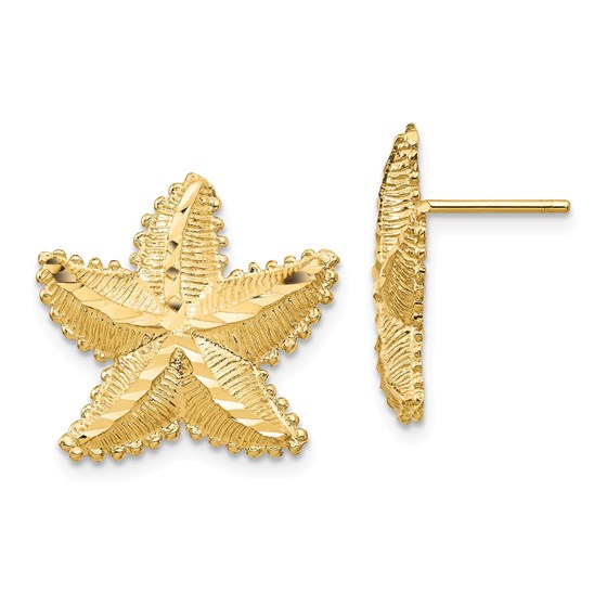 14k Yellow Gold Starfish Post Earrings 14k Yellow Gold Starfish Post Earrings