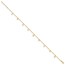 14K Yellow Gold Stars Hearts & Clovers Anklet - 10 in.