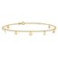 14K Yellow Gold Stars Hearts & Clovers Anklet - 10 in.