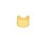 14K Yellow Gold Stud Cat Face Shape Earrings