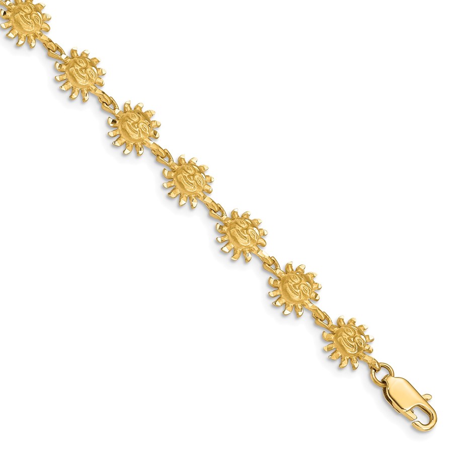 Buy 14k Yellow Gold Sun Bracelet - 7 in. | APMEX