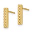 14k Yellow Gold Textured Bar Post Earrings