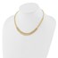 14K Yellow Gold Textured Fancy 3 Layer Cable Necklace - 17 in.