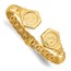 14K Yellow Gold Textured Fancy Link Hinged Cuff Bracelet - in.