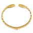14K Yellow Gold Textured Fancy Link Hinged Cuff Bracelet - in.