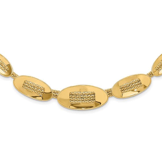 14K Yellow Gold Textured Fancy Plus Necklace - 18 in. 14K Yellow Gold Textured Fancy Plus Necklace - 18 in.