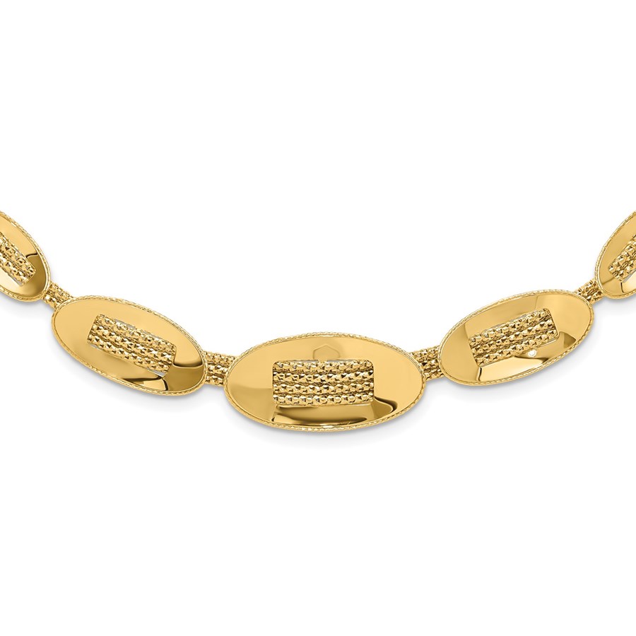 14K Yellow Gold Textured Fancy Plus Necklace - 18 in.