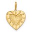 14K Yellow Gold Textured Heart Pendant - 20.2 mm