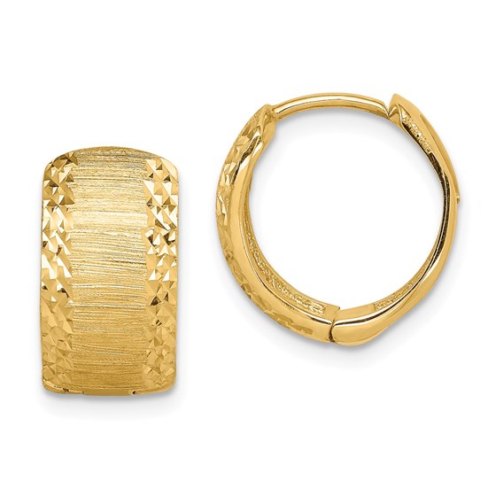 14k Yellow Gold Textured Hinged Hoop Earrings 14k Yellow Gold Textured Hinged Hoop Earrings