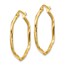 14k Yellow Gold Textured Hoop Earrings - 2x1 mm