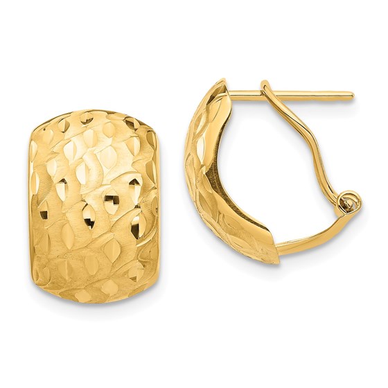 14k Yellow Gold Textured Omega Back Earrings 14k Yellow Gold Textured Omega Back Earrings