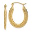 14k Yellow Gold Textured Stamped Hoop Earrings