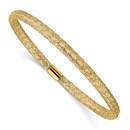14k Yellow Gold Textured Stretch Mesh Bracelet