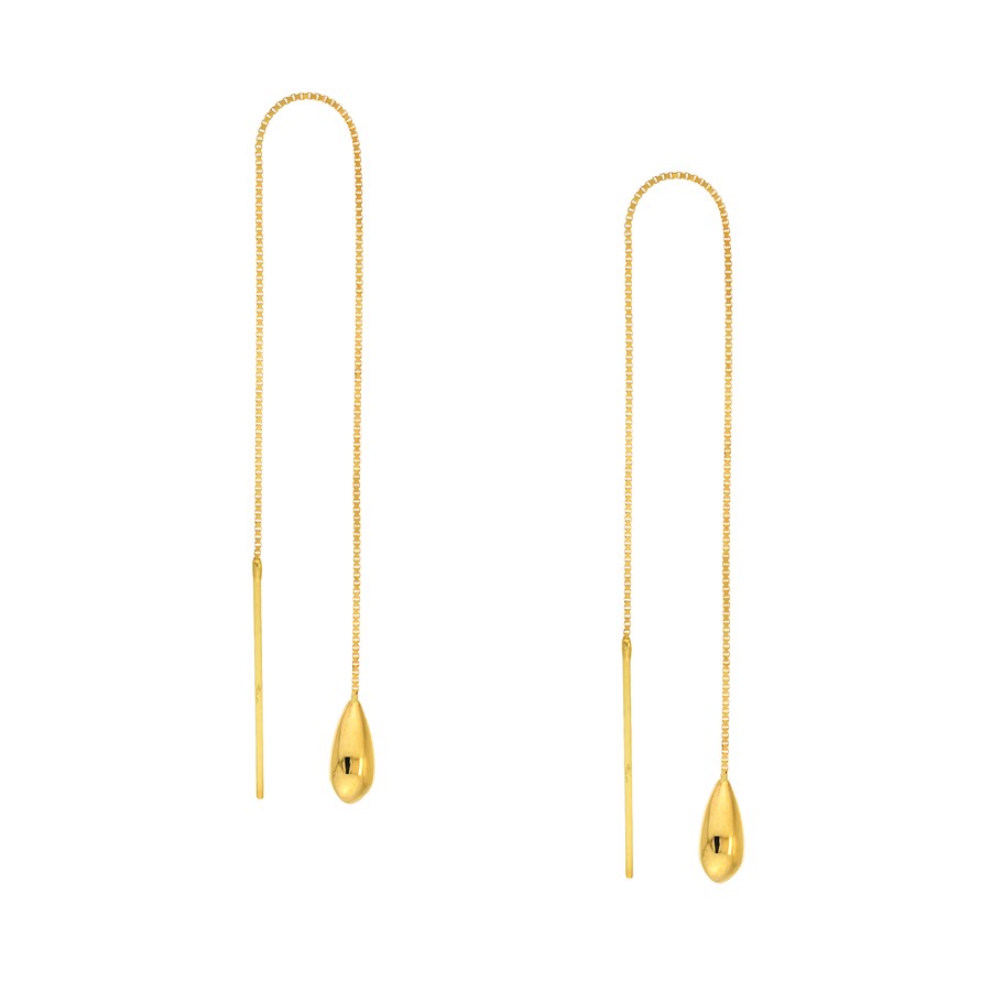 Yellow gold threader earrings Clearance