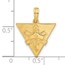 14K Yellow Gold Triangle Caduceus Charm - 22.7 mm
