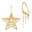 14k Yellow Gold Triple Star Dangle Earrings