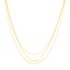 14K Yellow Gold Triple Strand Cross Element Necklace - 18 in.