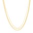 14K Yellow Gold Triple Strand Mixed Link Chain Adj Neck - 18 in.